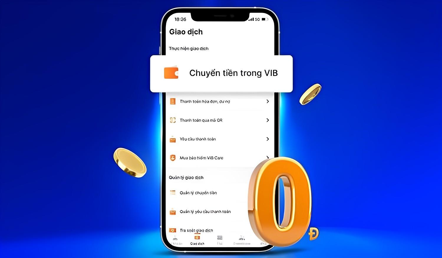 Chuyển tiền nhanh chóng trong ứng dụng MyVIB 2.0.