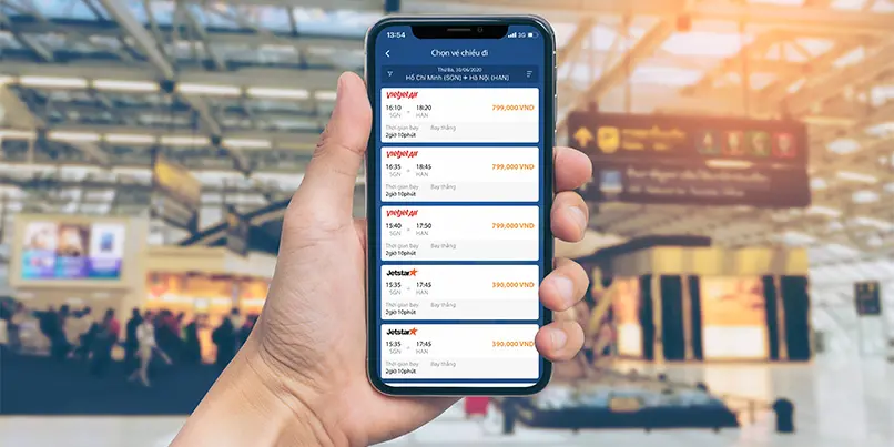 Mua vé máy bay bằng ứng dụng MyVIB - an toàn tiện lợi